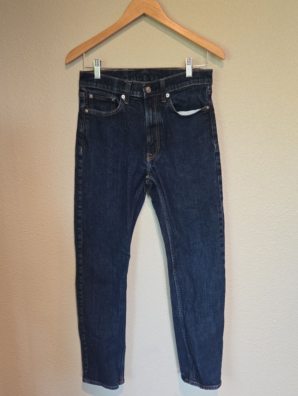 Calvin Klein Men's Dark Blue Standard Straight Jeans, Size W29xL30